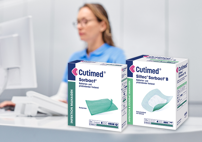 Bild der erstattungsfähigen Wundauflagen von Cutimed Sorbact Bild der erstattungsfähigen Wundauflagen von Cutimed Sorbact